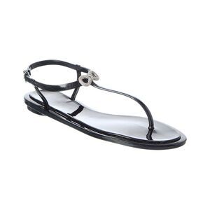 Mach & Mach Double Bow Rubber Thong Sandal, Black